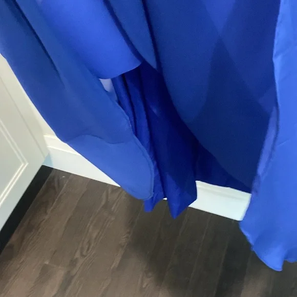 Royal Blue Lace Formal Gown Size 14 Plus Elegant Maxi Dress - Picture 5 of 15